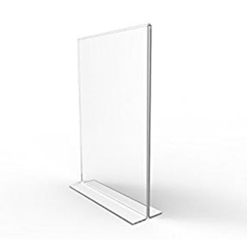 Table Tent: Clear Acrylic Table Tent Card Holder, 5 x 7 in., Open Bottom